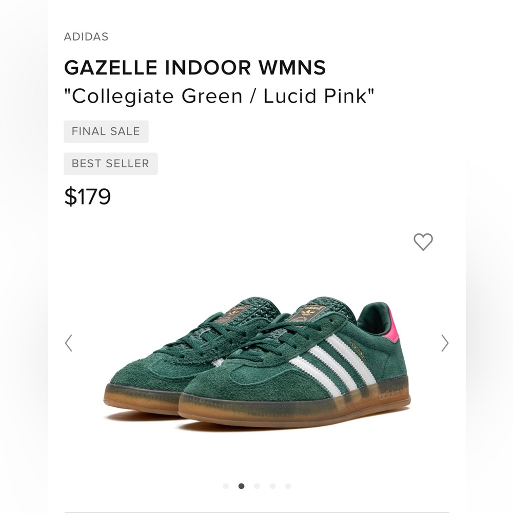 Adidas Gazelle Indoor WMNS Collegiate Green/ Lucid Pink